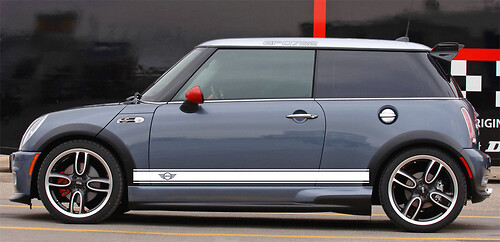 Strisce Contorno con Adesivo Laterale Logo in Vinile per MINI Cooper