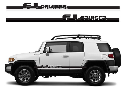 FJ CRUISER Toyota FJ adesivo decalcomania vinile angolato porta laterale Racing Stripe grafica 5
