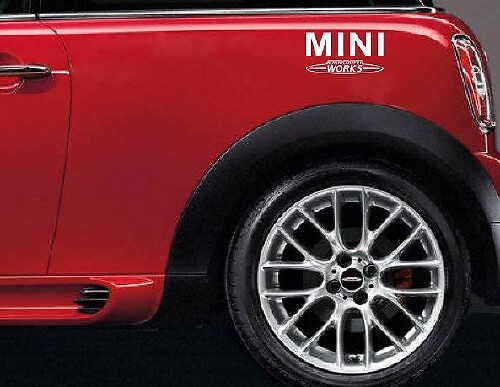 Coppia di Adesivi in Vinile per Parafanghi Stile MINI JCW per Mini Cooper