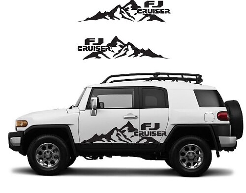 Set di Adesivi in Vinile con Grande Montagna per Toyota FJ Cruiser