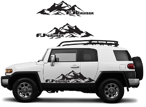 Kit di Adesivi Laterali con Logo Catena Montuosa & FJ per Toyota FJ Cruiser
