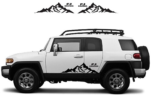 Kit adesivi laterali in vinile con logo Mountain & FJ per Toyota FJ Cruiser