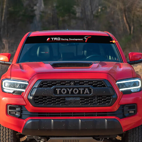 Adesivo Striscione Parabrezza Stile TRD Racing Development per Toyota_1
