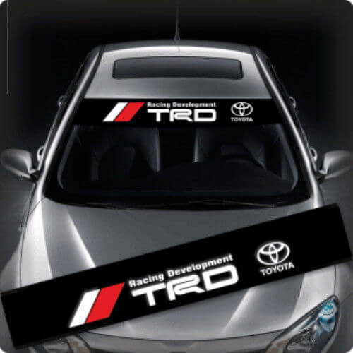Adesivo in Vinile Banner Parabrezza con Logo TRD per Auto Toyota