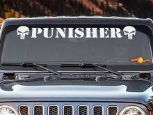 Adesivo in Vinile con Striscia Parasole Teschio Punisher per Jeep Wrangler_2
