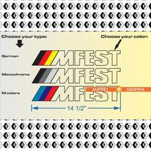 Bimmerfest MFEST bimmer fest Adesivi in ​​vinile Decalcomanie adatti a e92 e36 e46 F10 F30 M3 M4 Competition BMW
 2
