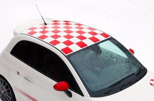 Gli adesivi per decalcomanie a quadri sul tetto a scacchi si adattano a qualsiasi Fiat 500 Abarth Punto 2009-2012