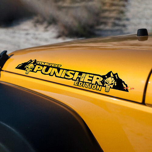 Adesivi in Vinile con Scritta Edizione Punisher per Cofano Jeep Wrangler