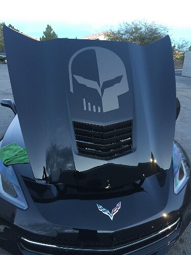 Adesivo in Vinile Jake Skull per Cofano Chevrolet Corvette