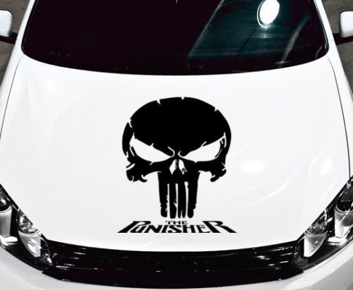 Punisher Skull - Parole Vinyl Decal Hood Side For Car Truck