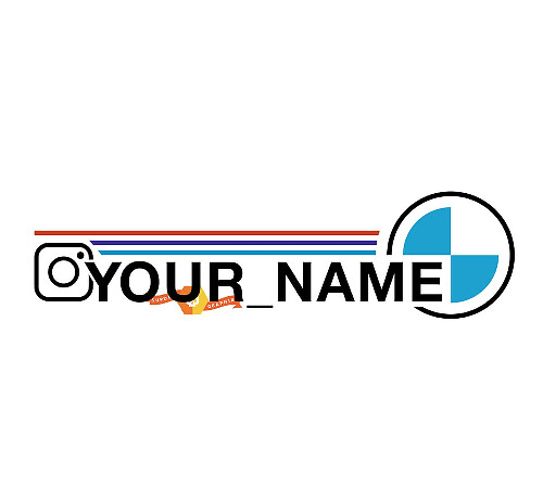 Set di Adesivi in Vinile per Username Instagram Personalizzato Stile BMW