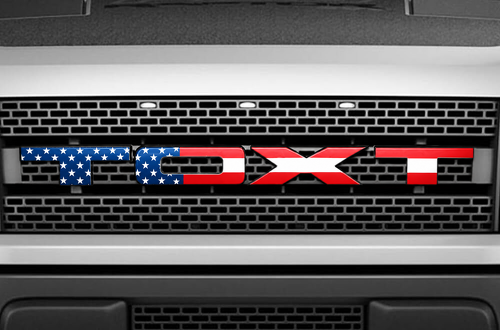 Adesivi per inserti griglia Musclecar power truck (2010-2014) design bandiera americana
