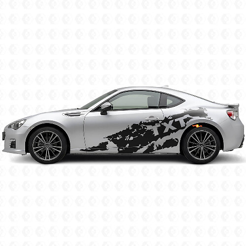 Kit di Adesivi Laterali in Vinile con Protezione da Spruzzi di Fango e Testo Personalizzato per Subaru BRZ_1