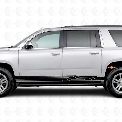 Strisce Vinile Angulari Lightning per Porte e Battitacco per Chevrolet Suburban K2XX 2015-2020