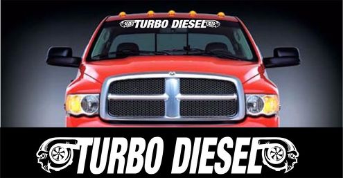 Adesivo per decalcomanie per striscioni per parabrezza in stile Turbo Diesel 5 X 48