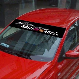 Adesivi per auto con decalcomania per striscione per parabrezza anteriore per emblemi Mitsubishi Sports