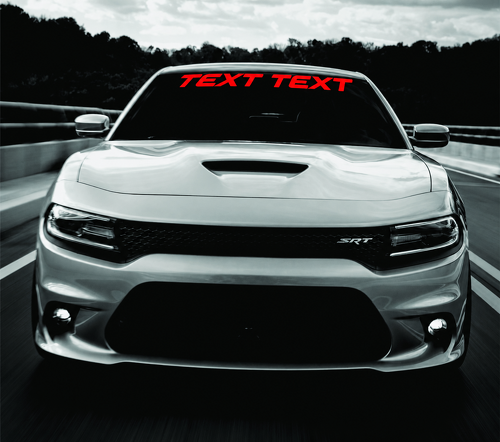 TEXT TEXT Banner — Adesivo in vinile (parabrezza) per Dodge Charger 2011-2017