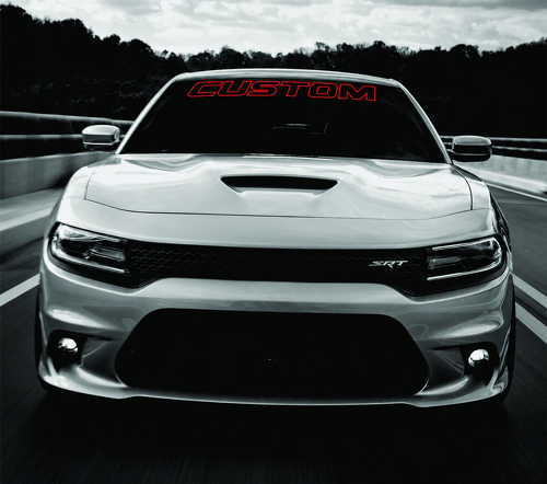 Adesivo in Vinile con Contorno Testo Personalizzato per Parabrezza Dodge Charger 2011-2017