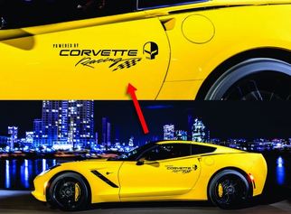 Corvette Racing 1 coppia logo Decalcomanie grafiche in vinile C3 C4 C5 C6 C7 ZO6 ZR1 Stingray