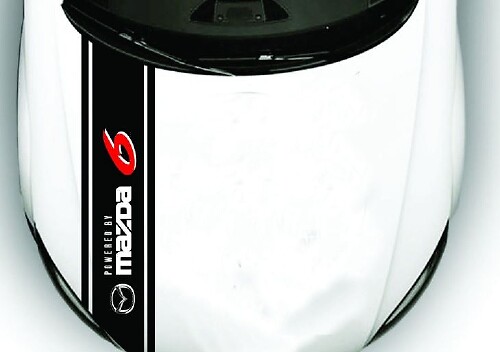 Adesivo in vinile con striscia sul cofano Powered by Mazda per Mazda 6 2009-2017