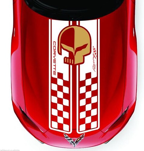 Adesivo Vinile a Strisce a Scacchi da Corsa per Cofano Chevy Corvette C3-7 ZO6 ZR1 Stingray