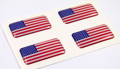 Set di Adesivi a Rilievo Mini Emblemi con Bandiera Americana USA