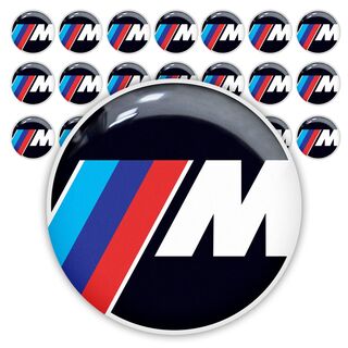 Emblemi decalcomania adesivi a cupola 3D da 21 pezzi BMW M Power Performance da 25 mm
