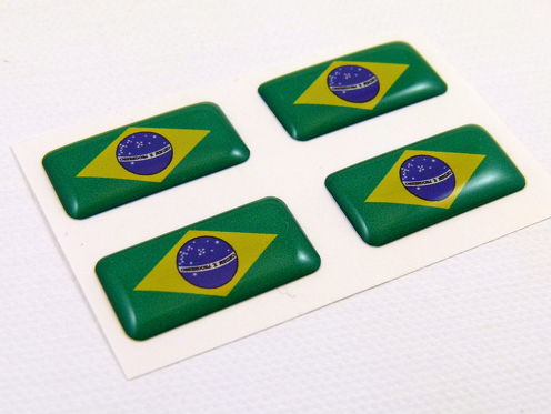 Brasile mini decalcomanie bandiera a cupola 4 emblemi Adesivi per barche auto bici auto