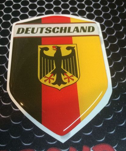 Germania Deutschland Proud Shield Dome Decal Emblem Car Sticker 3D 2.3 x 3.3