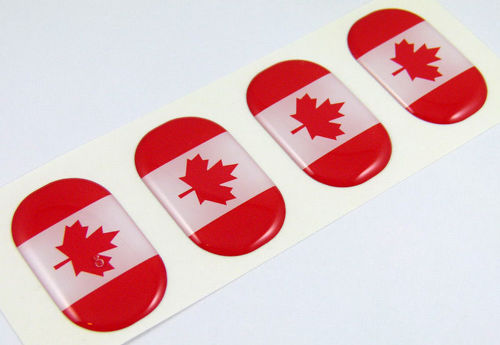 Canada midi decalcomanie a cupola bandiera 4 emblemi 1,5 x1 Adesivi per telefono portatile bici auto