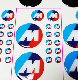 Emblemi adesivi decalcomanie a cupola 3d BMW M Power Performance 14 pezzi
