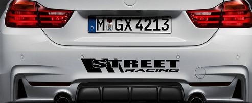 STREET RACING Vinyl Decal sport auto da corsa adesivo paraurti emblema logo NERO