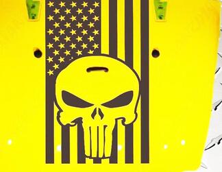 Jeep Wrangler American Flag Punisher Vinyl Hood Sticker Decal LJ TJ JKU JK