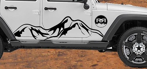 Adesivo in Vinile per Porta Laterale Catena Montuosa per Jeep Wrangler