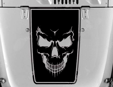 Hood Blackout Skull Evil Vinyl Decal si adatta a Jeep Wrangler JK TJ LJ