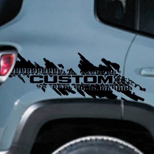 CUSTOM Tire Track Splash Parafango posteriore Adesivo in vinile per Jeep Renegade