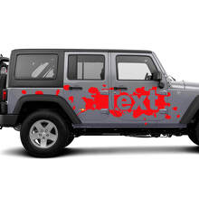 Kit adesivi laterali a schizzi di vernice per Jeep Wrangler JK JL 3