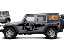 Kit di decalcomanie per adesivi laterali con stella della bandiera americana invecchiata per adattarsi allo stile Jeep Wrangler
 2