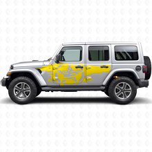 Kit di Adesivi in Vinile con Bandiera USA Vintage e Stelle per Jeep Wrangler_5