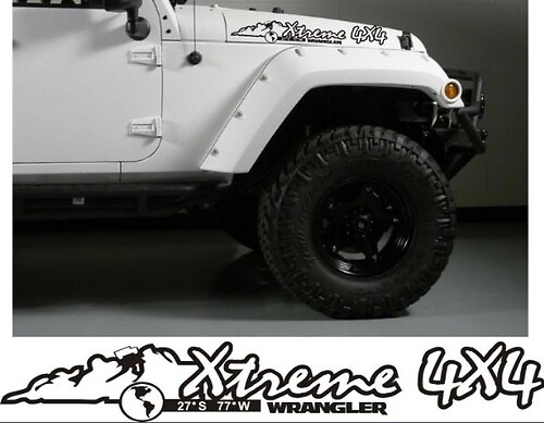 Adesivo in Vinile Stile Montagna Xtreme 4x4 per Cofano Jeep Wrangler