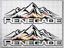 2 JEEP RENEGADE 2015 2016 QUARTO POSTERIORE IN VINILE Adesivi Decalcomanie MONTAGNE 8 X 20 CIASCUNO
 2