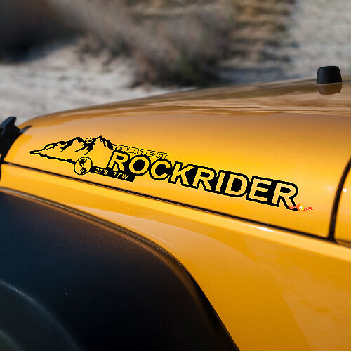 Adesivi in Vinile Mountain Rockrider per Cofano Jeep Wrangler JK JKU