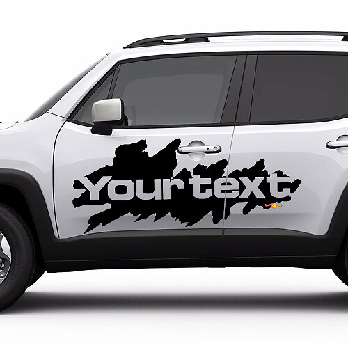 Adesivo Laterale in Vinile con Scritta Stile Spruzzo di Fango per Jeep Renegade