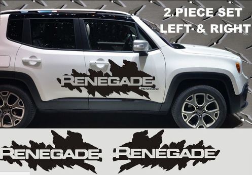 Jeep Renegade Sides Decalcomanie in vinile 2015 2016 Grafica 2 pezzi Set Sinistra Destra