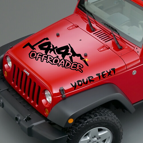 Adesivi in Vinile con Scritta Offroader per Cofano Jeep Wrangler