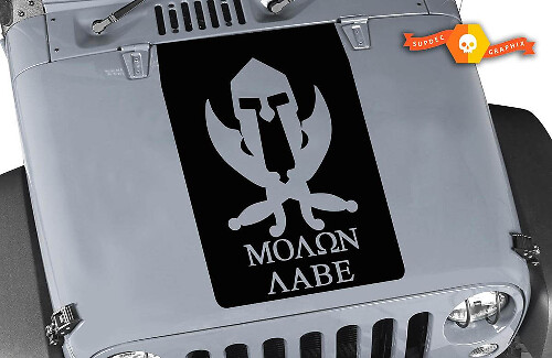 Adesivo in Vinile Molon Labe Spartan per Cofano Jeep Wrangler
