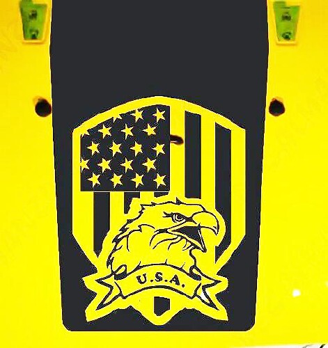Adesivo in vinile nero con aquila e bandiera americana per cofano Jeep Wrangler