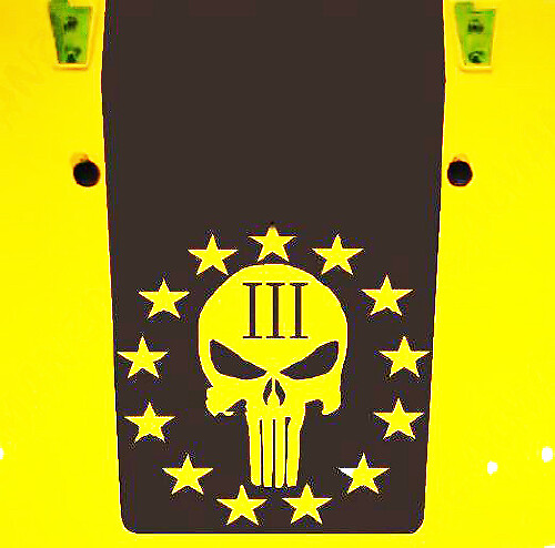 Adesivo in Vinile con Teschio in Stile Punisher, Stelle e Blackout per Cofano Jeep Wrangler JK JKU LJ TJ