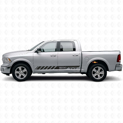 Adesivo in vinile personalizzato a strisce laterali stroboscopiche per Dodge Ram Rebel 1500 2009–2016_1