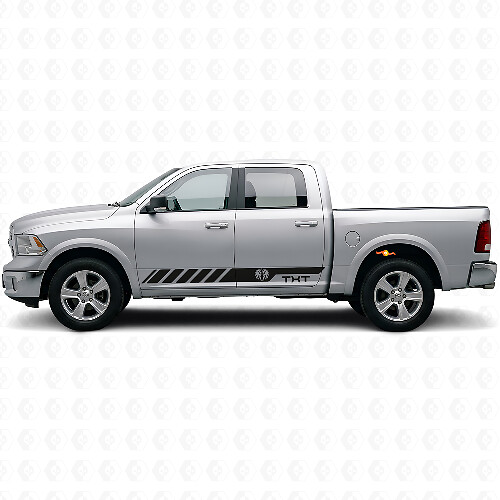 Adesivo in vinile a strisce laterali stile Hemi personalizzato per Dodge Ram Rebel 1500 2009–2016